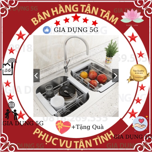 [KHAY TO CAO CẤP] Giá inox Để Chậu Rửa bát - RỔ ĐA NĂNG