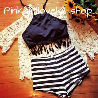 Bikini 2 mảnh kẻ đen
