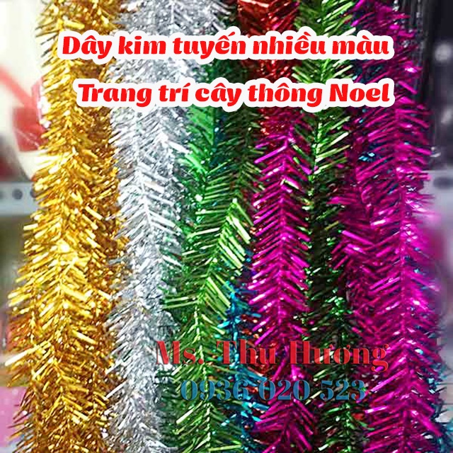 [SIÊU RẺ] Dây kim tuyến TRANG TRÍ NOEL-TRANG TRÍ TẾT nhiều màu, các loại, bông mai, tuyết xù, đuôi chồn đẹp