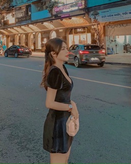ĐẦM NHUNG CỔ V HỞ LƯNG (KÈM HÌNH KÈM CLIP)
