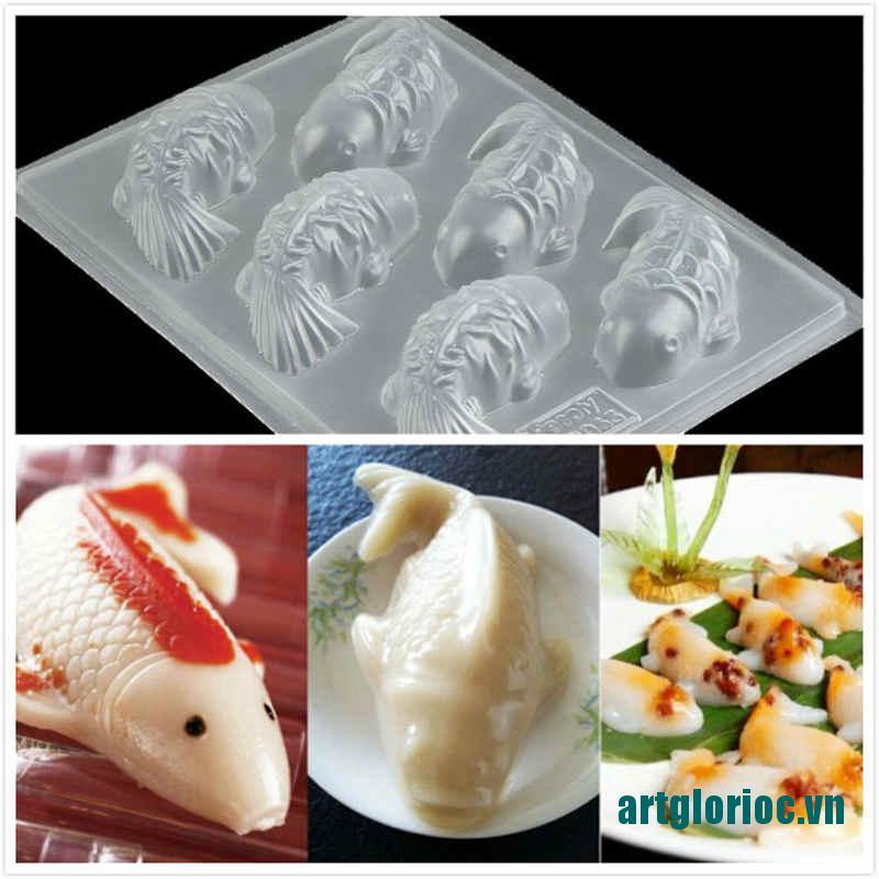 hot&3D Carp Fish Cake Chocolate Mould For Jelly Sugarcraft Rice Cake Baking Tools