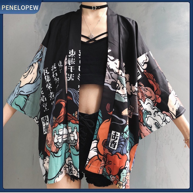 Áo Sơ Mi Tay Dài Dáng Rộng Phong Cách Kimono Trung Hoa Cổ Điển Thời Trang Cho Nam Và Nữ