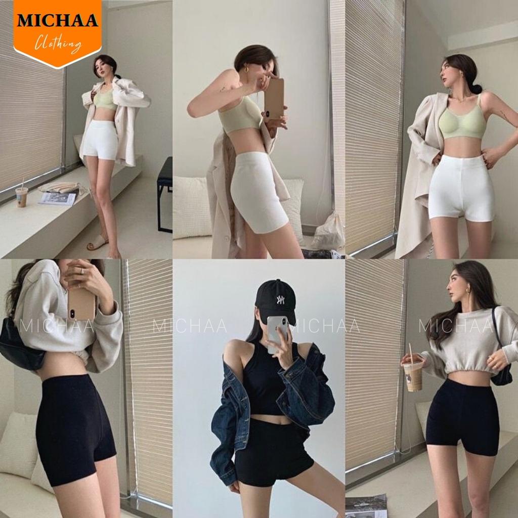 Quần Đùi BIKER SHORT Nữ Tập Gym, Yoga Nâng Mông Siêu Ôm Vải Co Giãn - MICHAA