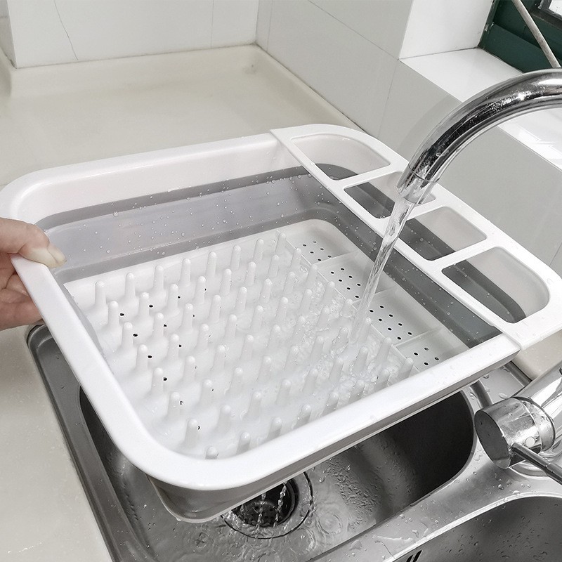 Khay Úp Chén Bát Gấp Gọn Bằng Nhựa - HÀNG LOẠI B