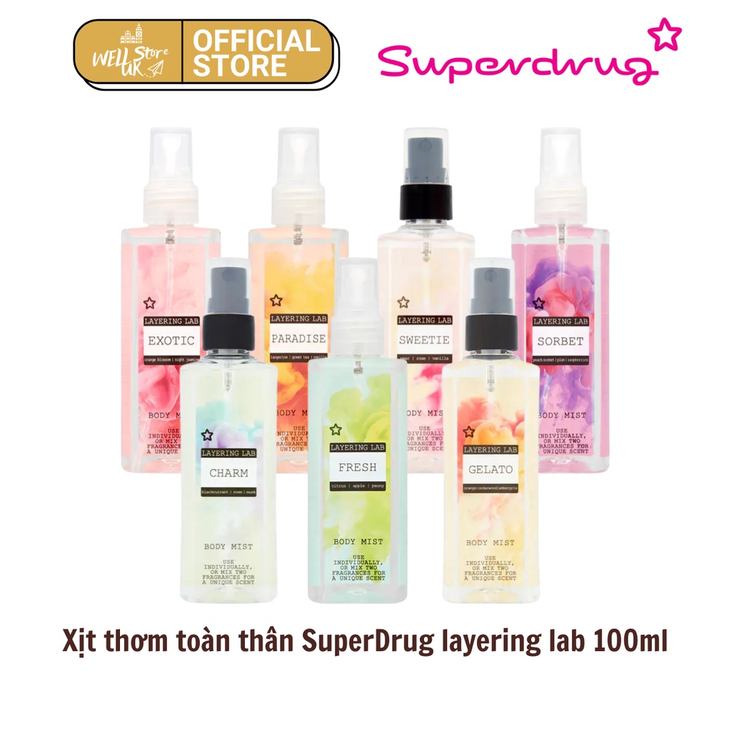 Xịt thơm toàn thân SuperDrug Layering Lab 100ml