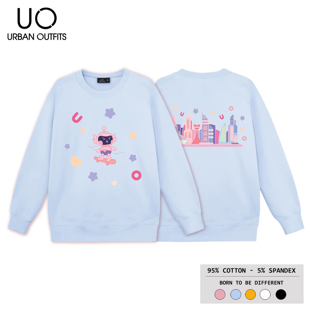 Áo Sweater Form Rộng Nữ Nam URBAN OUTFITS In BOT Trượt Ván SWO29 Thun Cotton Nỉ 4 Chiều Local Brand
