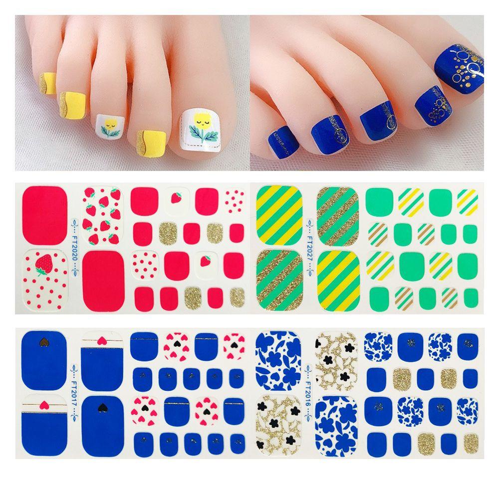 OCEANMAP Miếng Dán Móng Chân Màu Dạ Quang Lấp Lánh Thời Trang DIY