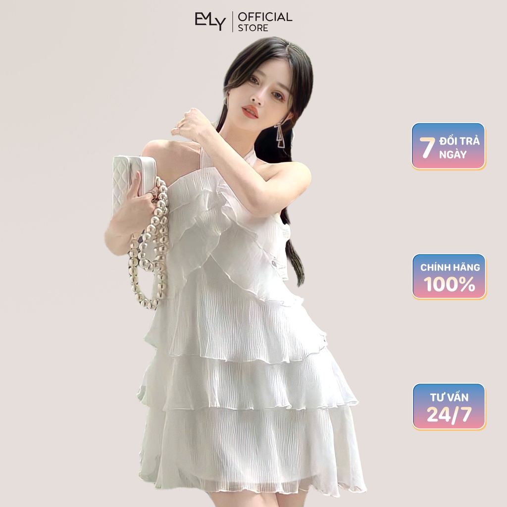 Đầm nữ cổ yếm dáng ôm xòe tầng mini Emilyshop