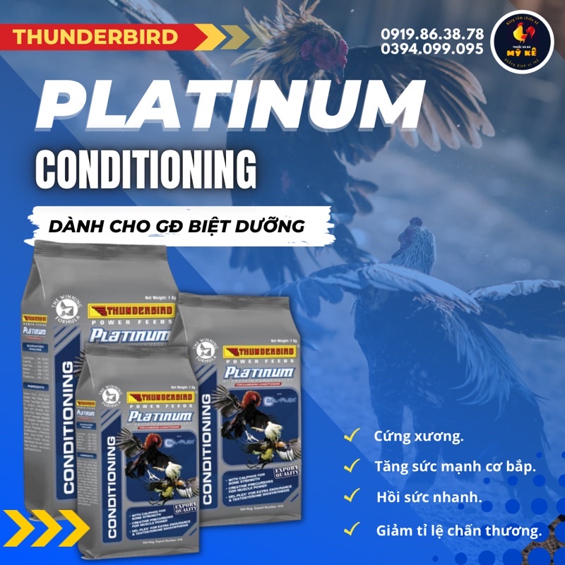 Cám gà Platinum Thunderbird dành cho gà đá - túi 1 kg