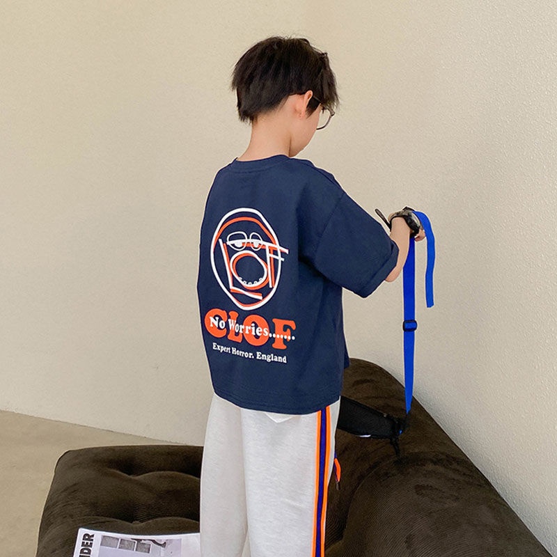 Áo Thun 100% Cotton Tay Ngắn Thời Trang Mùa Hè Dành Cho Bé Trai