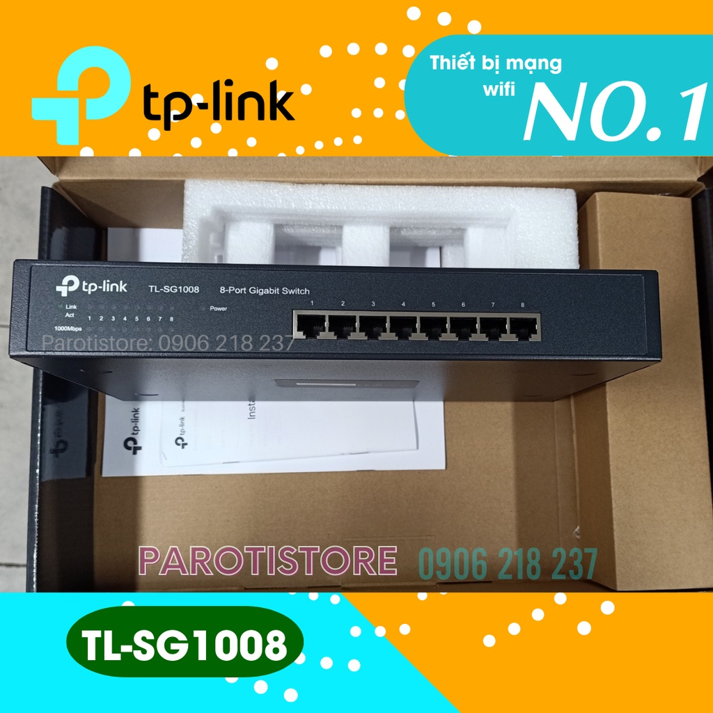 Bộ chia mạng Switch 8 cổng Gigabit TP-Link TL-SG1008 vỏ thép - PAROTISTORE