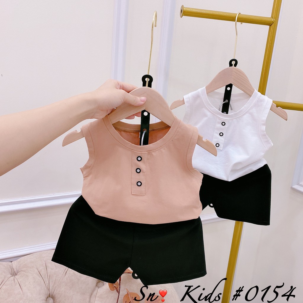 Bộ Ba Lỗ Bé Trai Chất Cotton Lưới Đính Cúc Ngực Đi Chơi Mặc Nhà NamkidShop (V413)