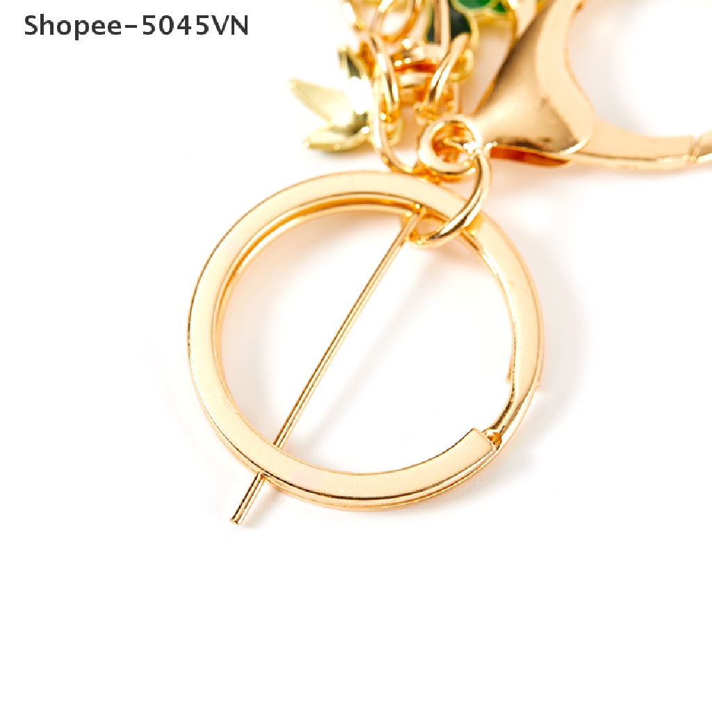 [rain] Móc Khóa Gấu Trúc Hoạt Hình Màu Xanh Lá Cây Bằng Tre Dùng Làm Quà Tặng Trang Sức