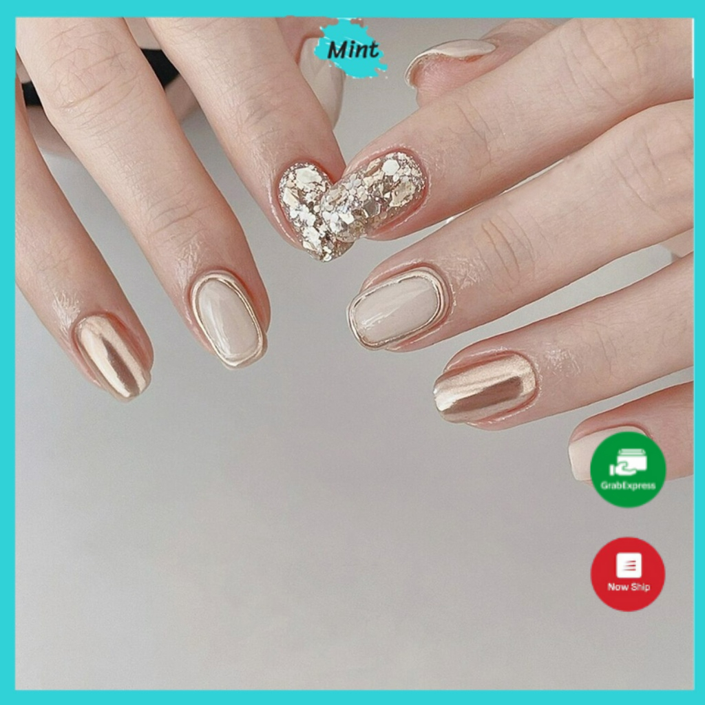 Nail Box Móng Úp 10 Móng Thiết Kế NB61 Nailbox Thủ Công Form Hàn Tráng Gương Sang Chảnh