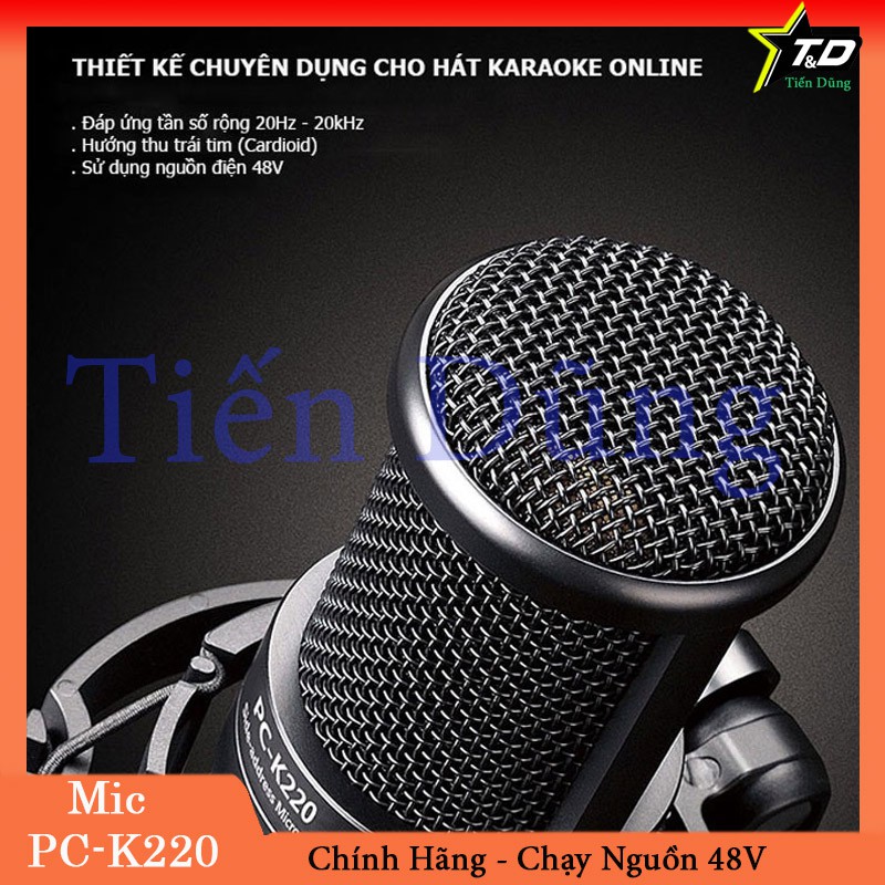 Mic thu âm takstar pc k220 phiên bản mới chính hãng chạy nguồn 48V hỗ trợ thu âm livestream và karaoke