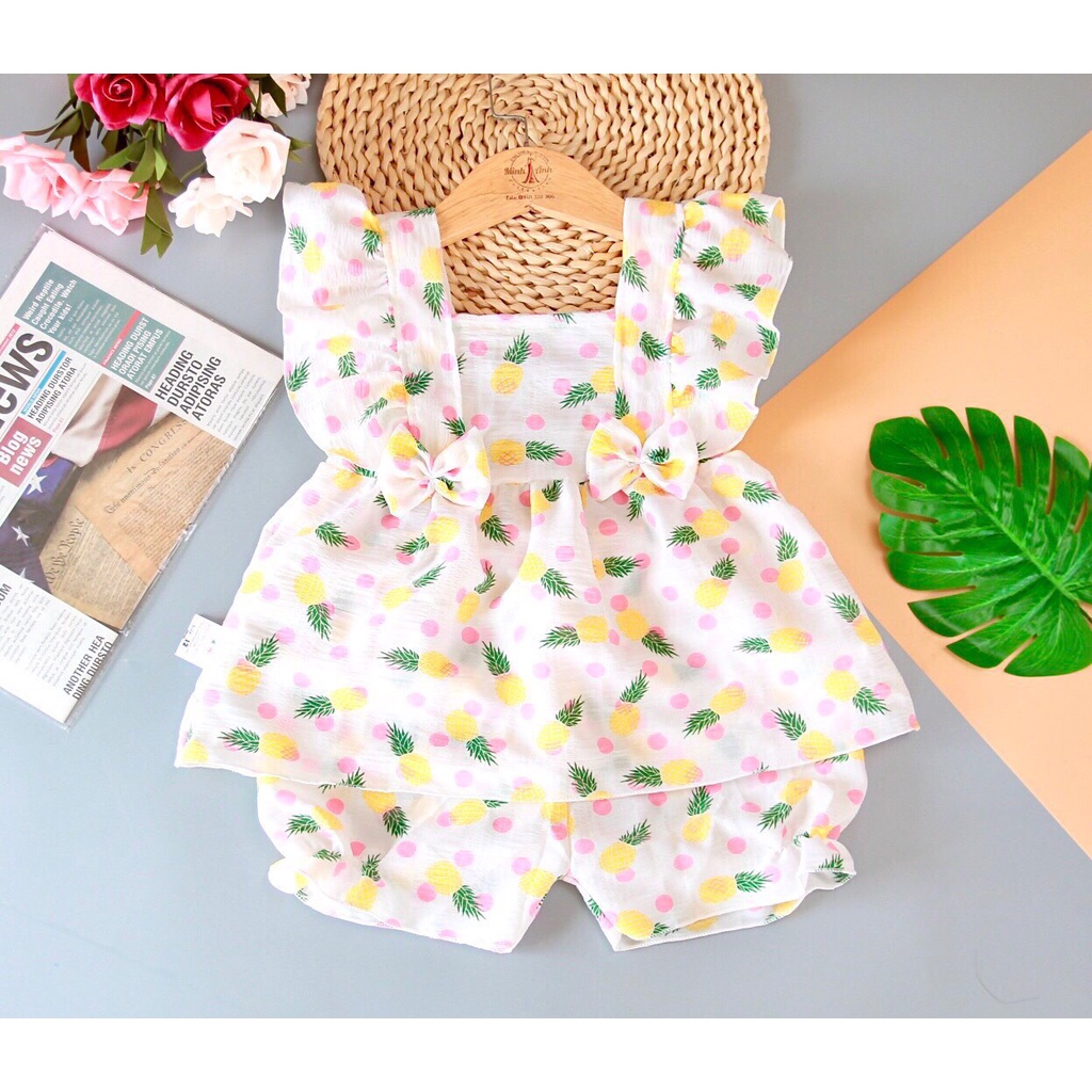 Set đồ bộ bé gái 1,2,3,4 tuổi cộc tay cánh tiên chất lụa mềm mịn mát hàng VN xuất Nhật,mua Combo 3 cái giảm ngay 20k