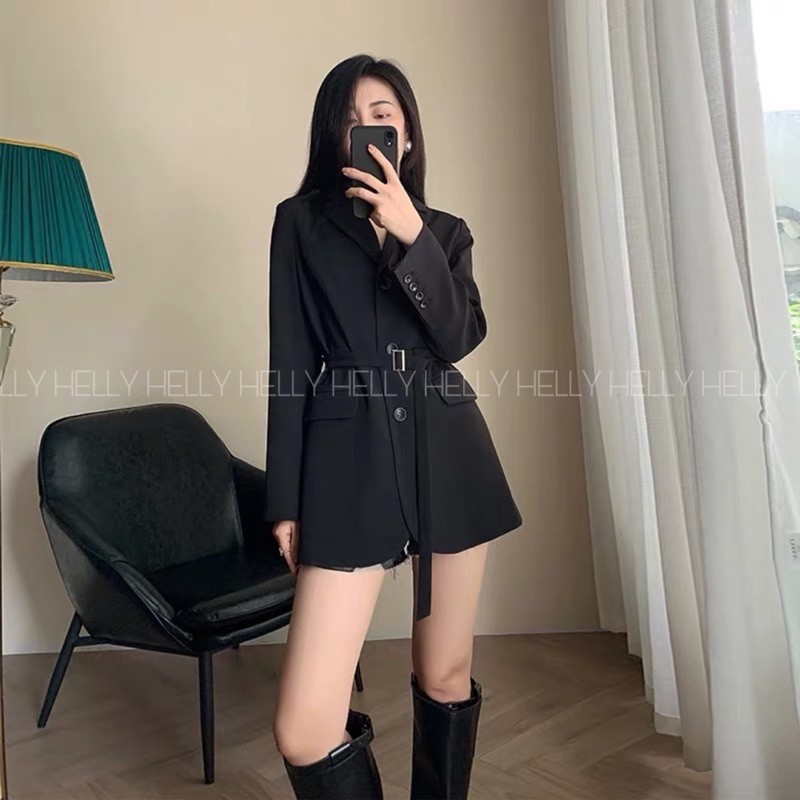 Áo Blazer Form Dài (Có Thể Mặc Thành Đầm) | Helly Shop | BigBuy360 - bigbuy360.vn