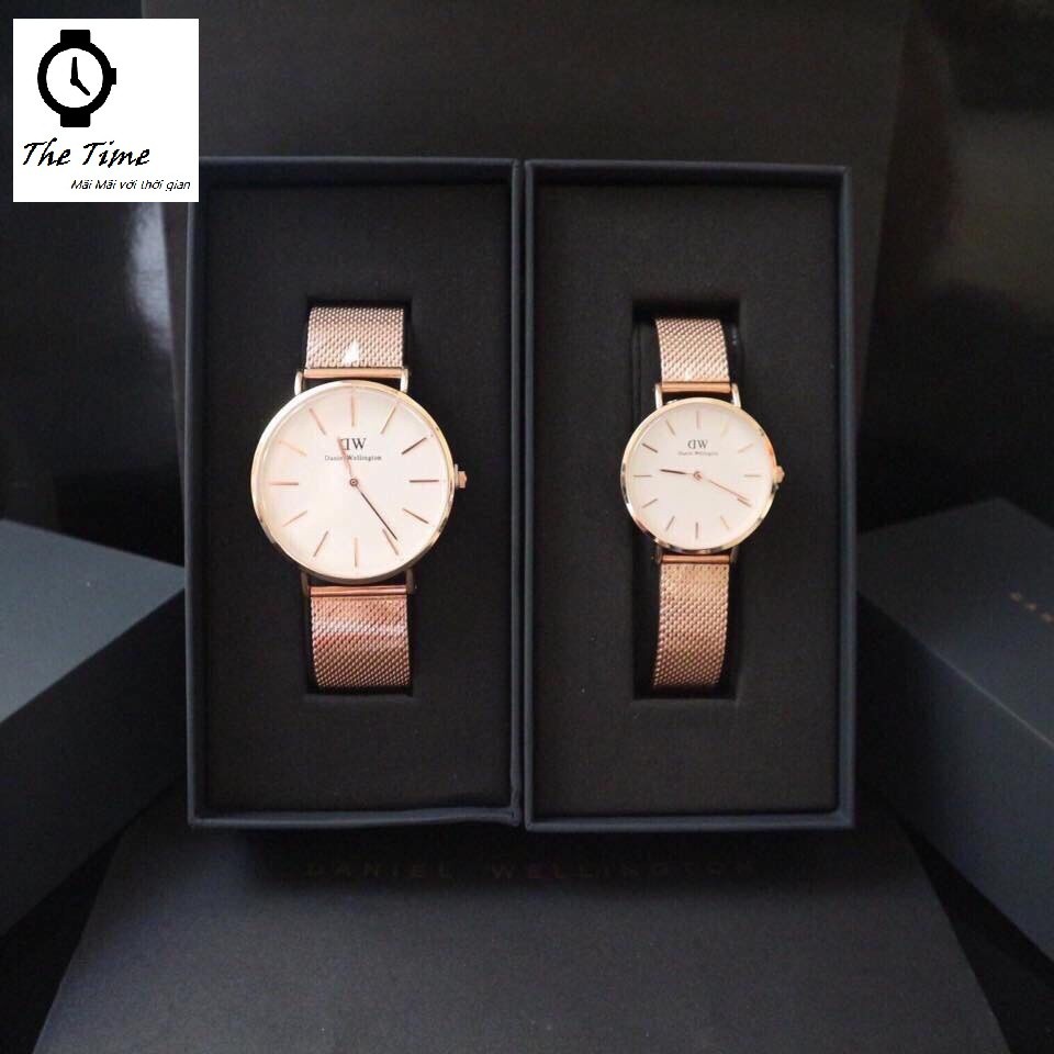 Đồng Hồ Đôi DW Classic Pettite Chính Hãng - DW Đôi Daniel Wellington Dây Thép Authentic Fullbox