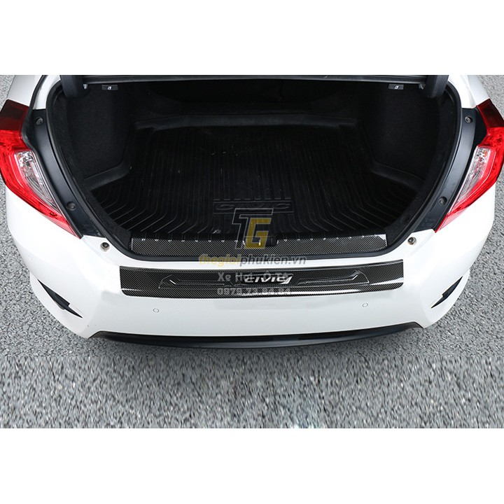 Ốp chống trầy cốp trong, ngoài Carbon xe Honda Civic 2016 - 2021 - vân cacbon cao cấp