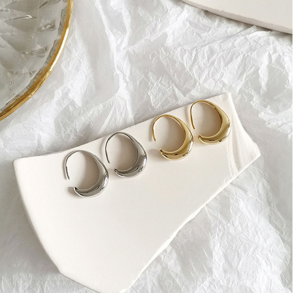 Hoa Tai Dáng Dài Mặt Hình Bán Nguyệt Độc Đáo Thời Trang Cho Nữ