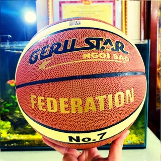 Bóng rổ da GeruStar Federation số 7 + Tặng kim bơm , Túi đựng bóng , Bóng bền tốt bám tay gerustar