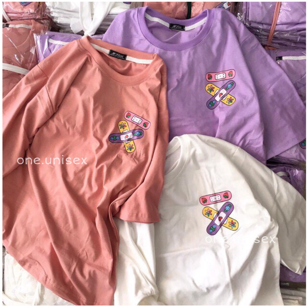 Áo STICKER Unisex tay lỡ