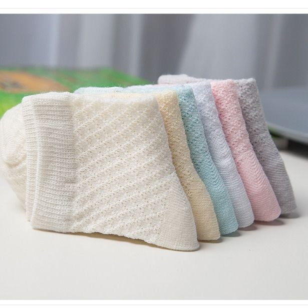 Vớ Cotton Mỏng Cổ Vừa Thoáng Khí Mềm Mại Phong Cách Mùa Hè Mới Cho Bé Trai Và Gái