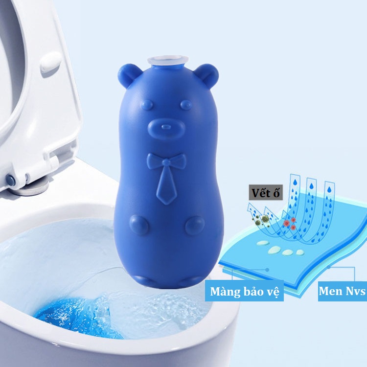 Lọ thả bồn cầu hình gấu,heo 230gr (không bỏ thêm sỏi tạo cân nặng ảo) xả nước xanh Teddy Bears store