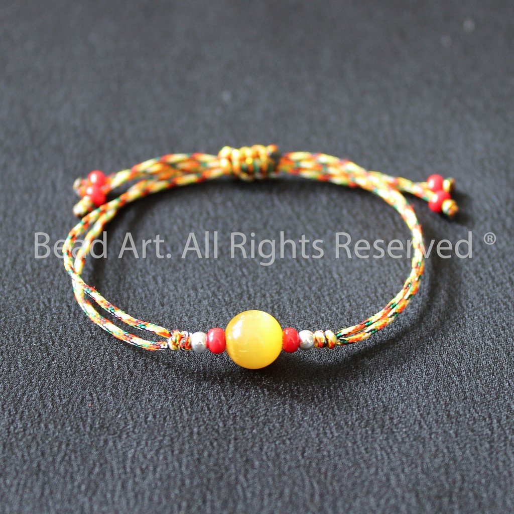 Vòng Tay Thắt Dây  Ngũ Sắc Handmade Nút Tibet, Phong Thuỷ Ngũ Hành, Vòng Tay Phong Thuỷ S50 - Bead Art