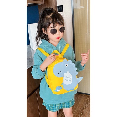 Balo hình khủng long cho bé trai, bé gái đi học mẫu giáo size 24cm BALO-551