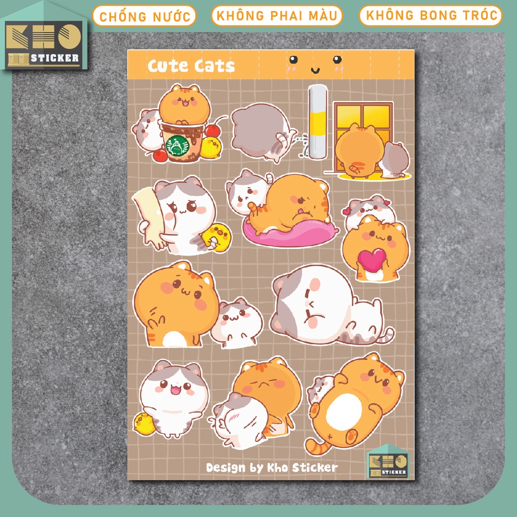 Sticker Dán Sổ Món Ăn, Nước Uống, Động Vật Dễ Thương cute dùng trang trí sổ tay, tập vở, nhật ký Bullet Journal. DS01