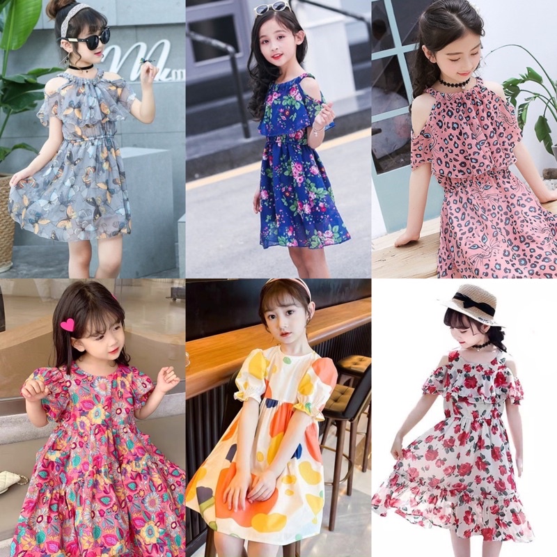 (6-45kg)Váy đầm cho bé gái trẻ em mùa hè,Đầm váy thun cho bé gái form rộng