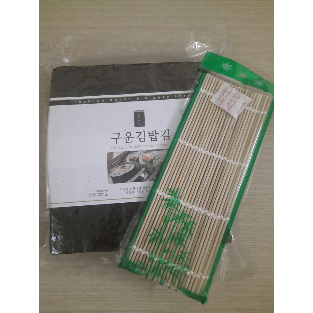 Combo Mành tre + Rong Biển Cuộn Cơm 100 lá ( 240 g )