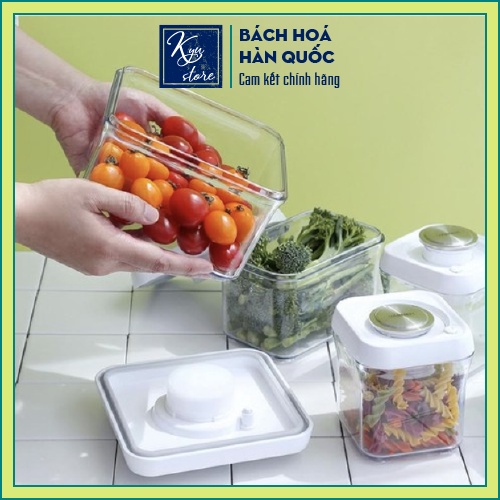 [Hàng nội địa Hàn Quốc] Hộp bảo quản thực phẩm tủ lạnh chân không kín khí VAKUEN 1 - 1.5L