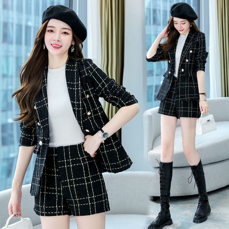 Single / suit temperament suit women 2022 spring new style small fragrant style foreign style suit jacket shorts two sets of women