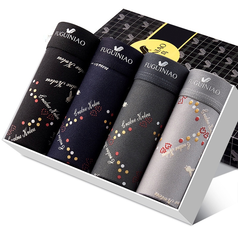 ☆ COMBO 4 Quần Sịp Đùi Nam Họa Tiết Cờ Mỹ Mới - Quần Lót Nam  Cao Cấp Vải Cotton Kiểu Dáng Boxer Co Dãn thoáng mát