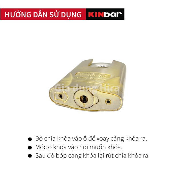 [Không Thể Cắt - Siêu Bền] Ổ Khóa Chống Cắt Kinbar B1-60H Hợp Kim Kẽm Mạ Đồng Không Gỉ Sét