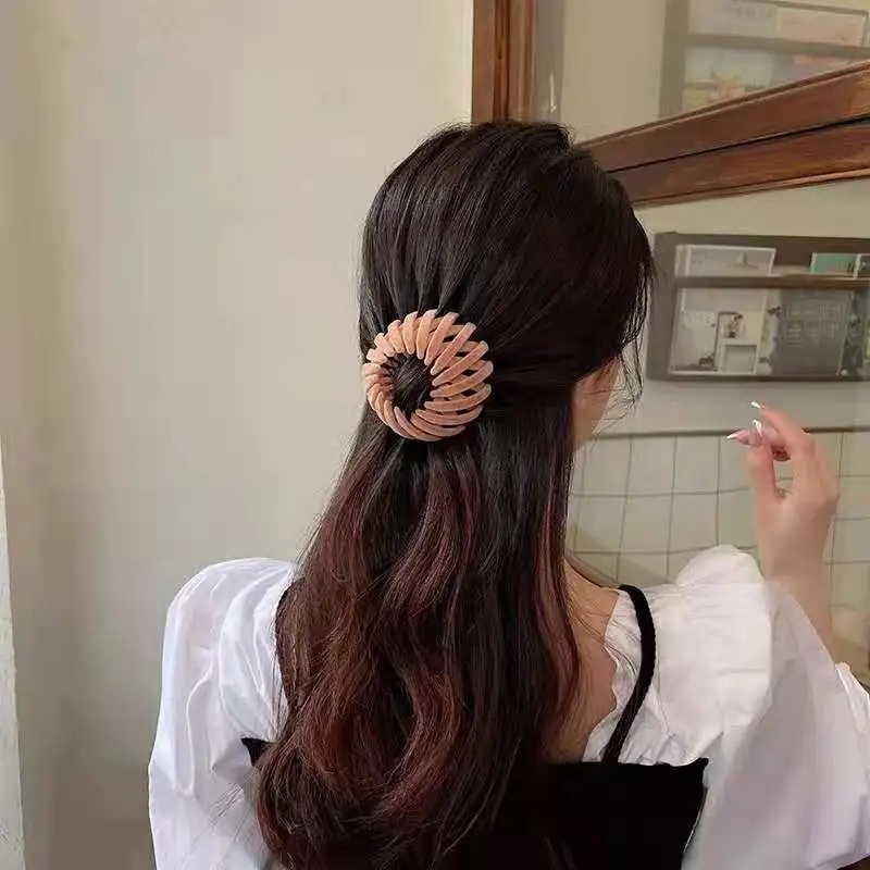 Kẹp Tóc Đuôi Ngựa Bằng Acrylic Cố Định Có Thể Thu Gọn Giữ Đuôi Ngựa Cho Nữ