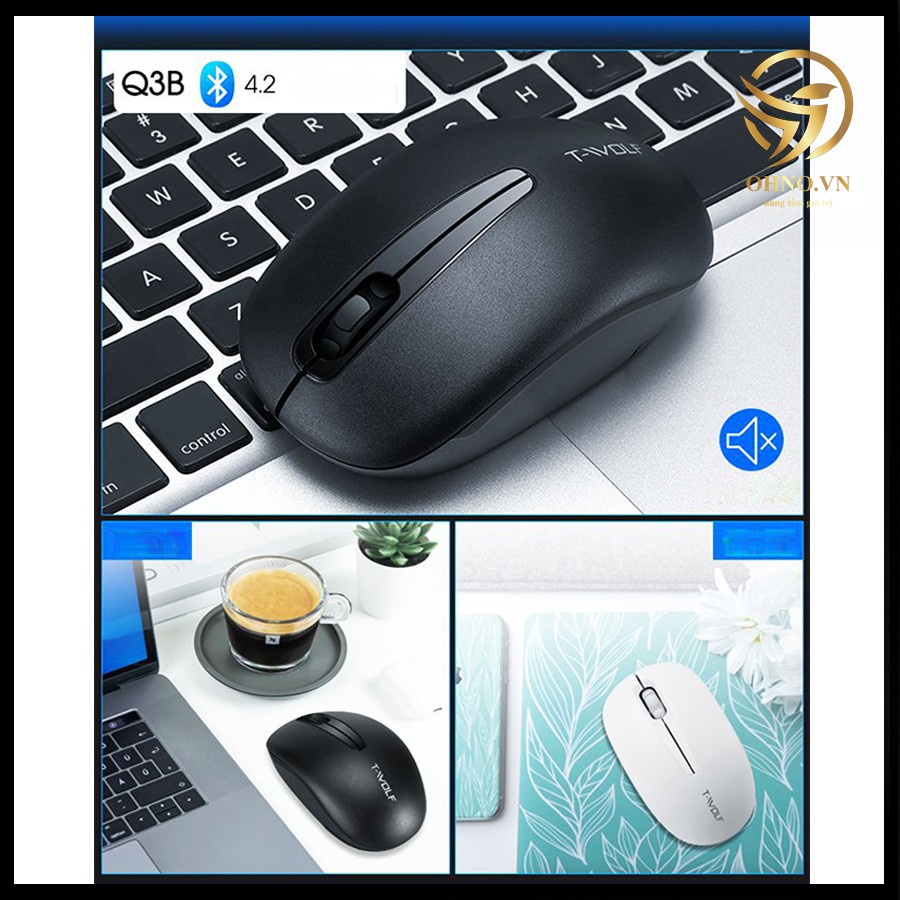 Chuột SILENT Mouse Chống Không Gây Tiếng Ồn Click T-WOLF Q3B Chuột Máy Tính Bluetooth Không Dây - OHNO Việt Nam