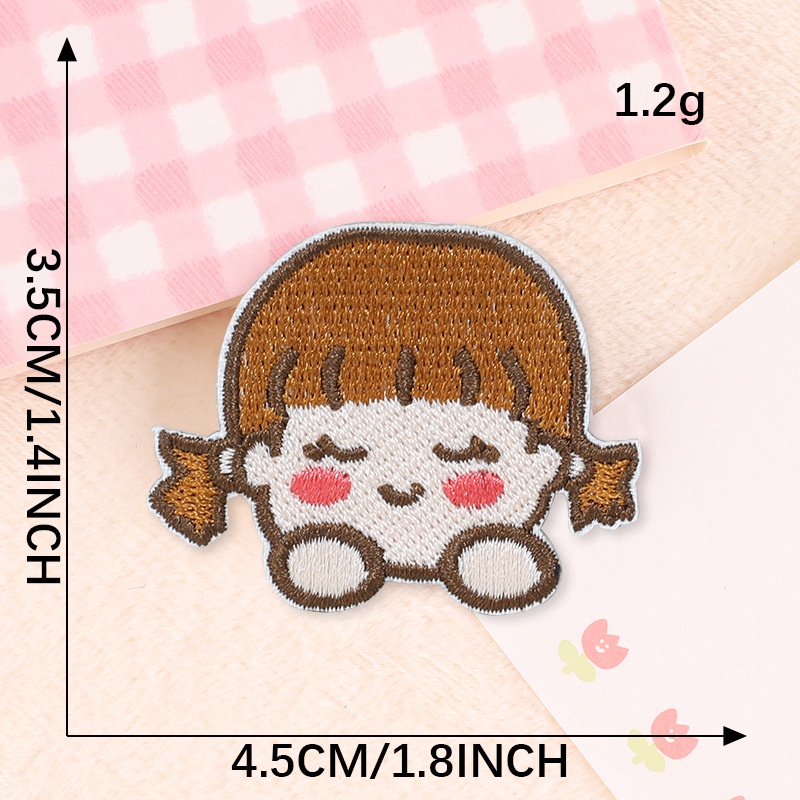 Sticker Ủi Thêu Hình Cô Gái Hoạt Hình Dễ Thương