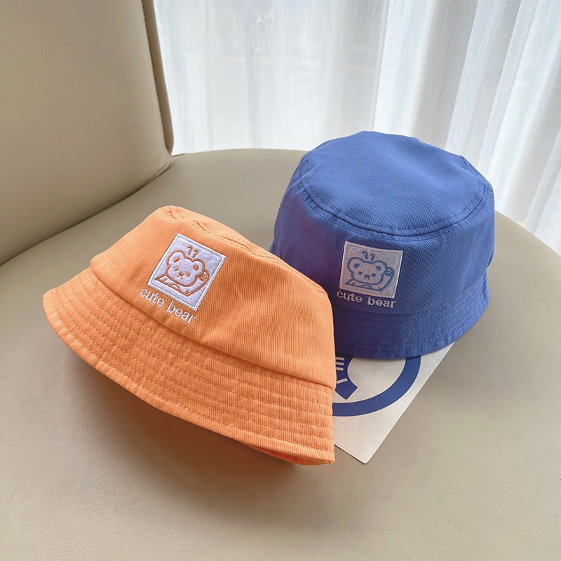 Mũ Tai Bèo Vải Thêu Chữ Phong Cách Hàn Quốc Cho Bé