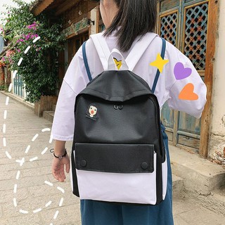 Balo ulzzang đựng laptop, giấy A4 phối màu 2 nút TX58