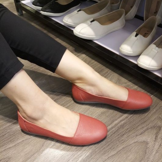 Giày bệt nữ da bò LUNASHOES 1062 giầy búp bê mũi tròn bảo hành 24 tháng mêm êm chân