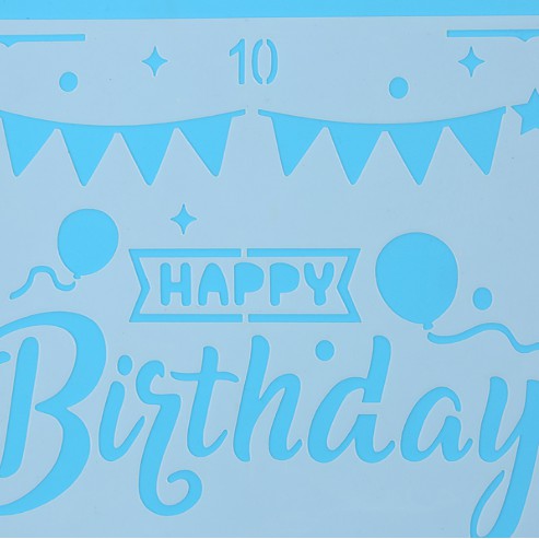 Thước Vẽ Hoạ Tiết Thủ Công Happy Birthday - Mẫu 10