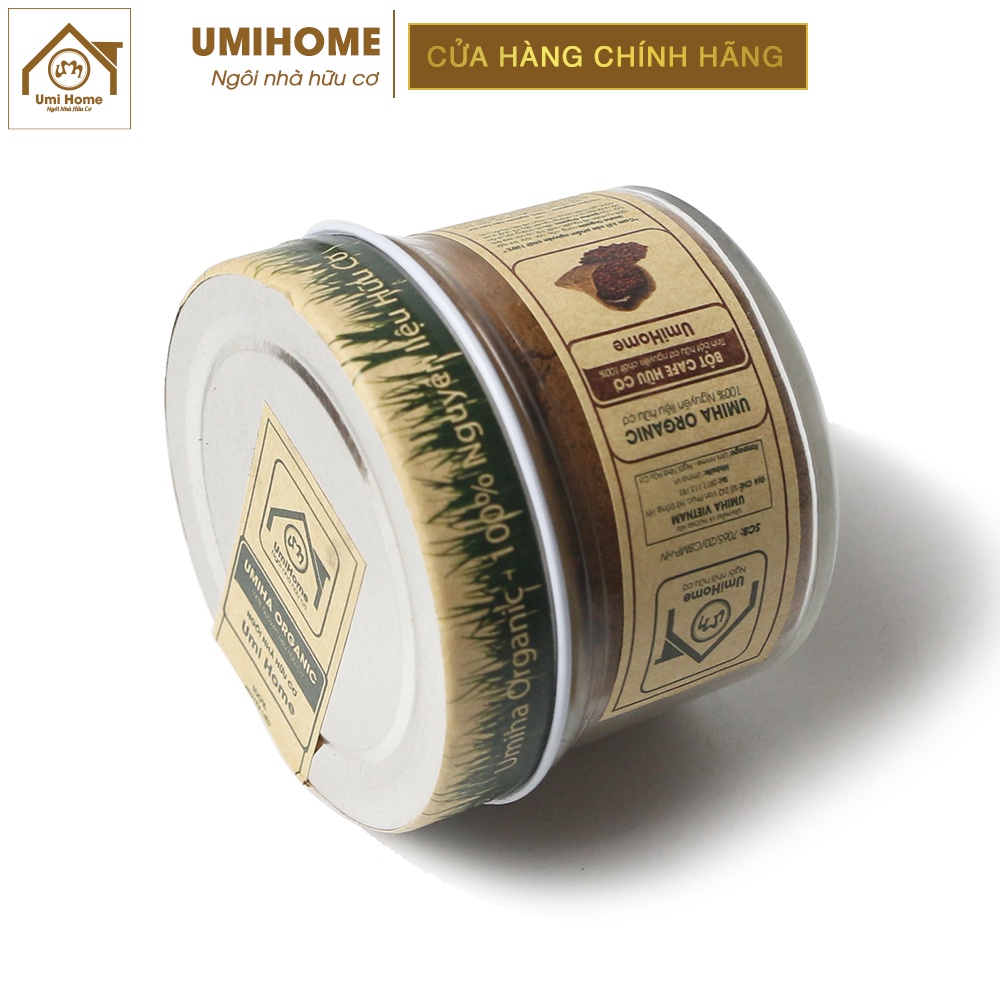 Bột Cafe trắng da hữu cơ UMIHOME nguyên chất 135g - Mặt nạ dưỡng sáng da, tắm trắng body hiệu quả