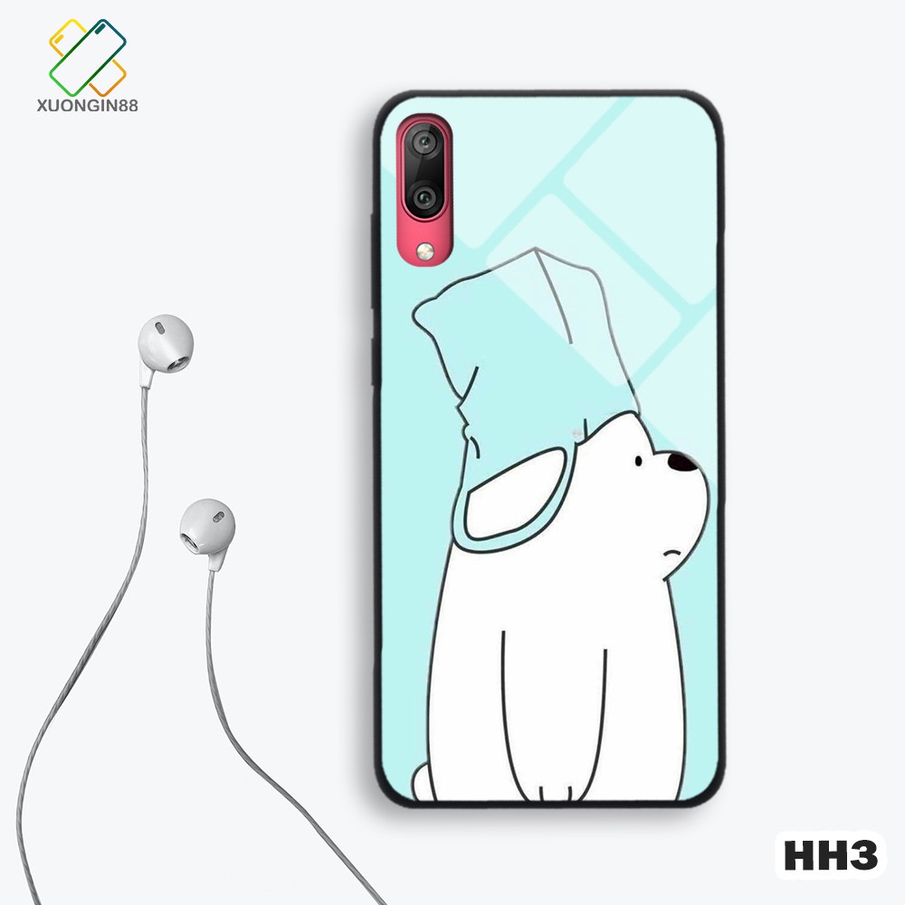 Ốp lưng Huawei Y7 Pro 2019 kính cường lực hoạt hình cưng xỉu