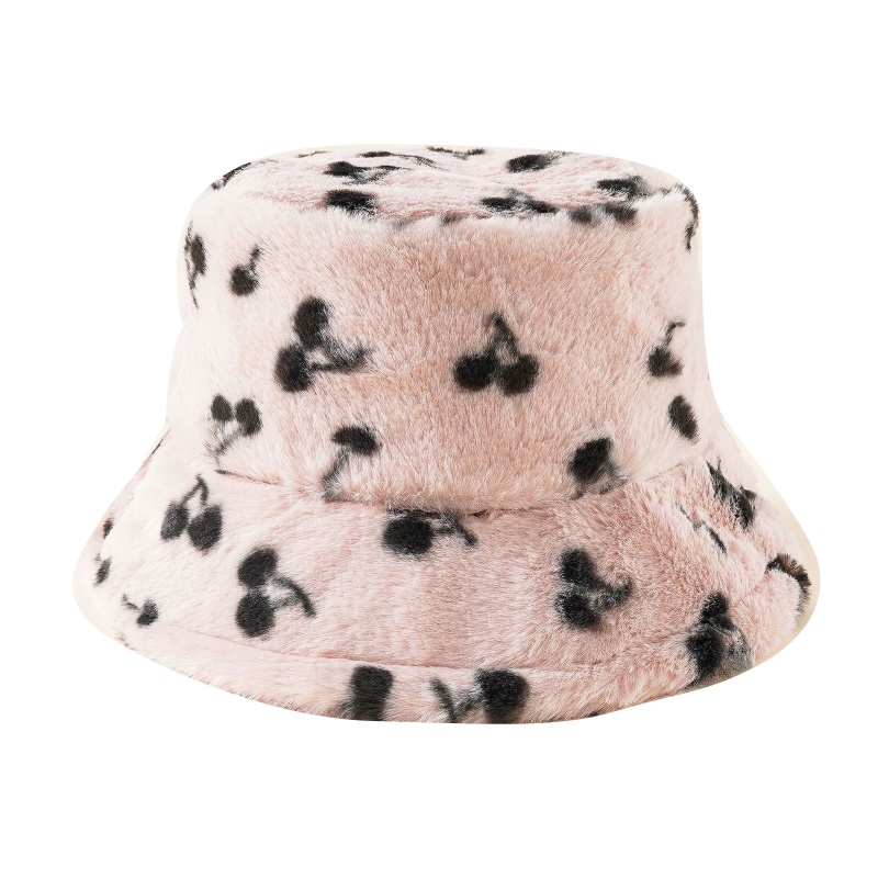 Nón Tai Bèo Họa Tiết Cherry Xinh Xắn Dễ Phối Đồ Thời Trang Mùa Đông