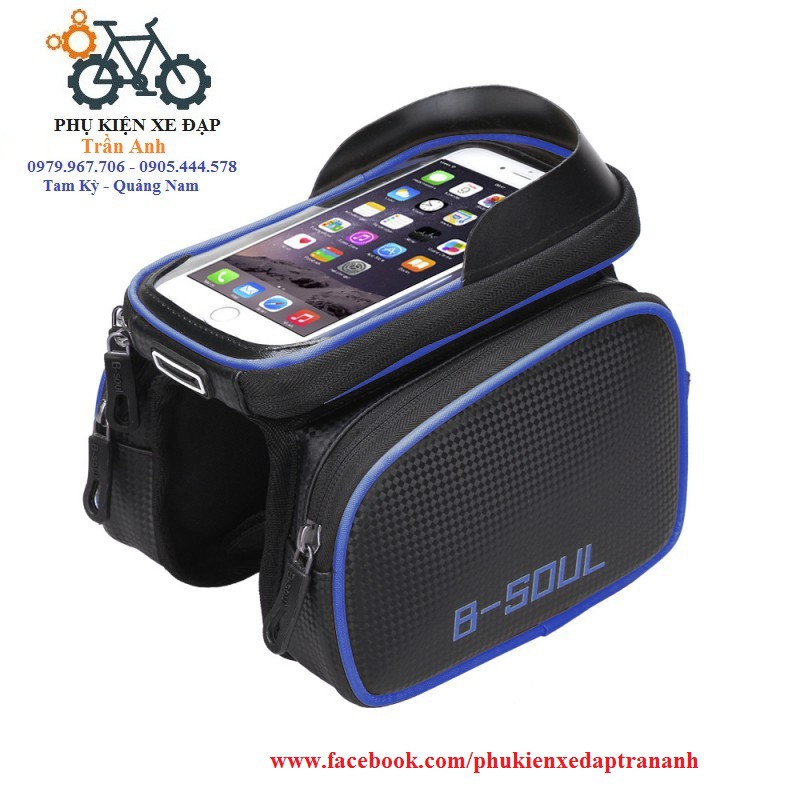 Túi đôi treo sườn xe đạp B-Soul có kệ điện thoại | BigBuy360 - bigbuy360.vn