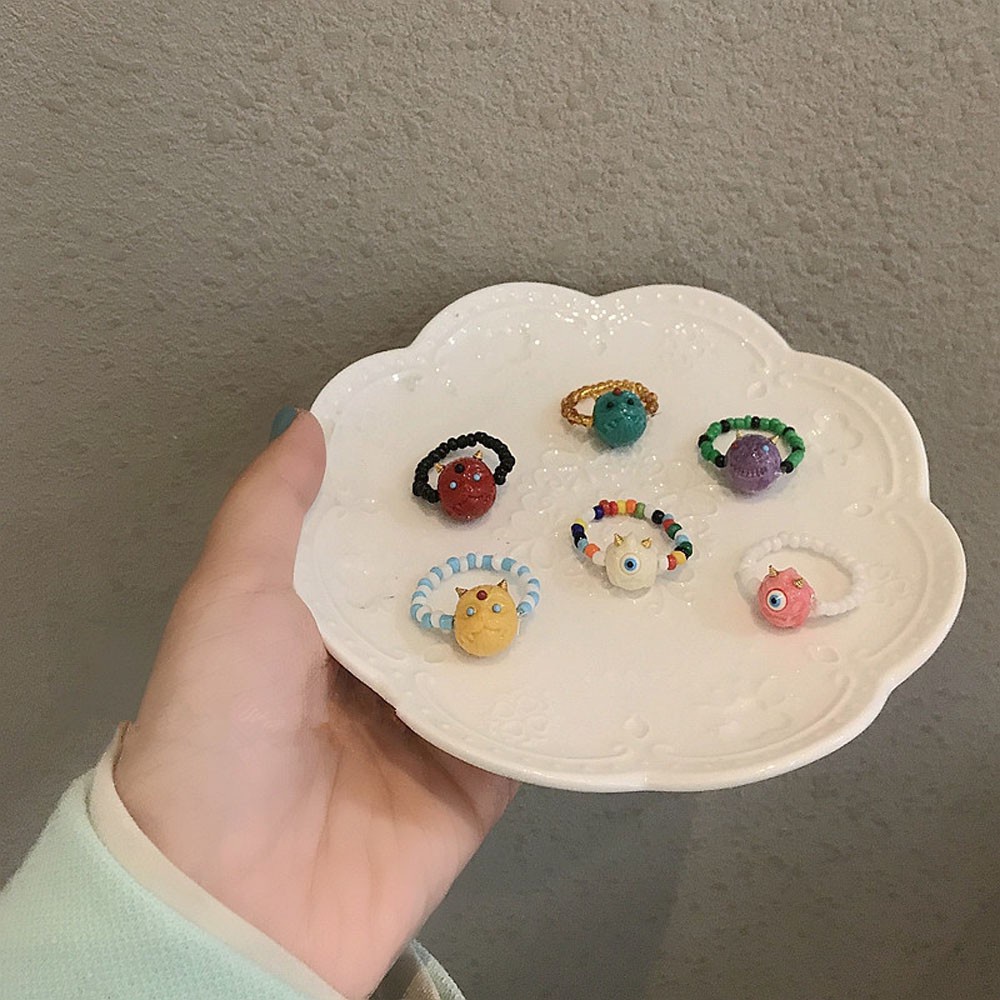 Nhẫn Đeo Ngón Tay Hình Đầu Động Vật Hoạt Hình Vui Nhộn Thời Trang Mùa Hè Phong Cách Hàn Quốc