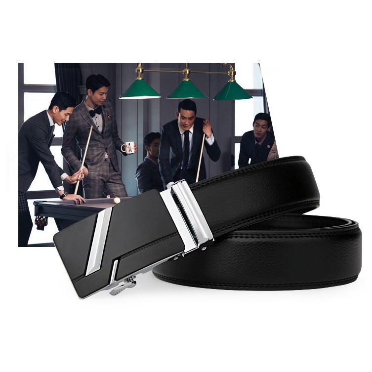 Thắt Lưng Da Nam Khóa Tự Động Cao Cấp Dây Nịt Nam Da Bò 100% Chính Hãng Baellerry Mạ Vàng Bạc Nam Tính | TLKC